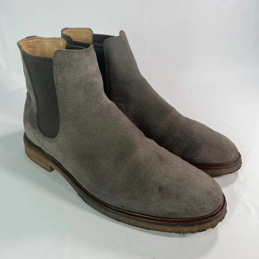 Clarks Clarkdale Gobi Men's Grey Suede Chelsea‎ Boots Size 8.5 Ankle Boots 21621